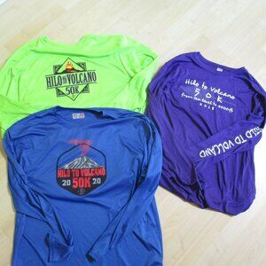 THREE, 2XL Adult, Hilo to Volcano, HAWAII 50K Running Race Shirts